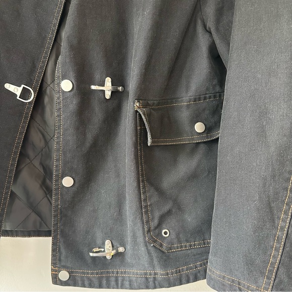 BDG Charles Canvas Duffle Jacket Black Small Oversized Chore Barn Toggle Jacket - Picture 12 of 12